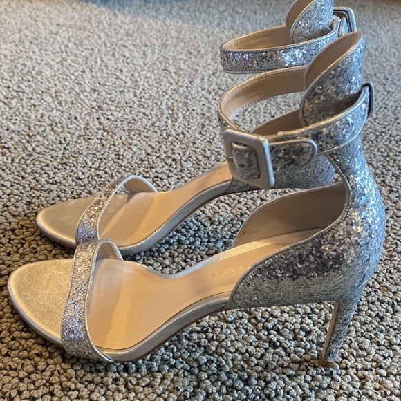 Sophia Webster, Silver Sparkles, Ankle Strap, Sandal with 3 inch Heel, Size 37 - Picture 4 of 12